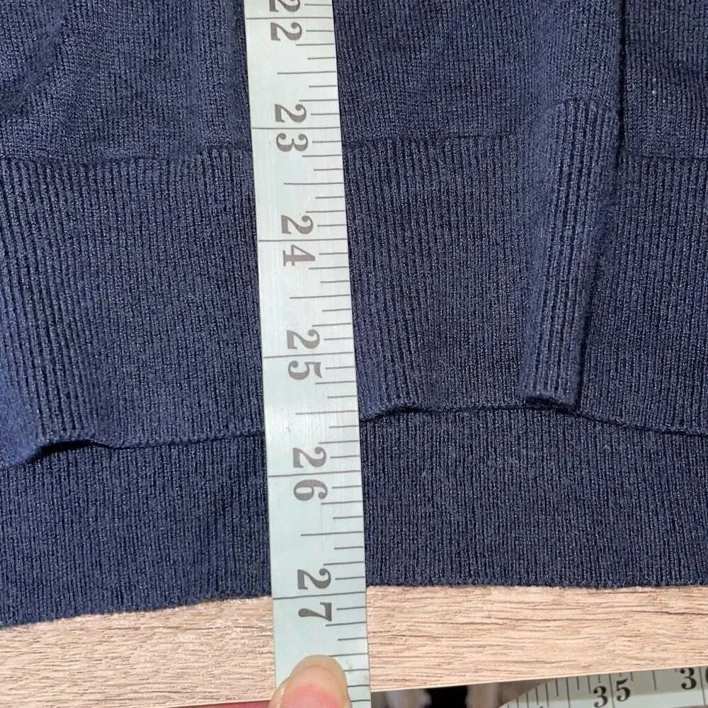Banana Republic‎ Men's Knit Striped Silk Blend Pullover Sweater Blue Gray Large